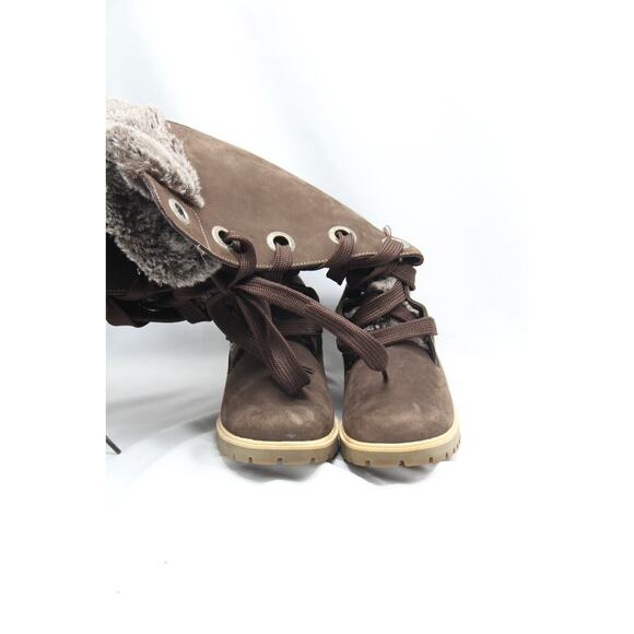 Timberland Knee High Boots Womens Size 7 Brown Suede Fur Lace Up Tall Winter - Picture 4 of 7